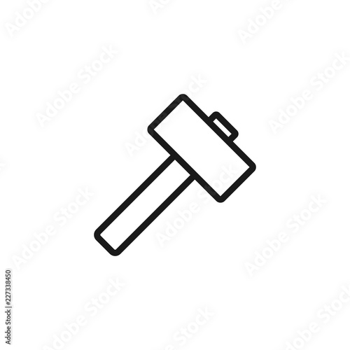 Mallet icon vector isolated on white background, Mallet transparent sign , line symbol or linear element design in outline style