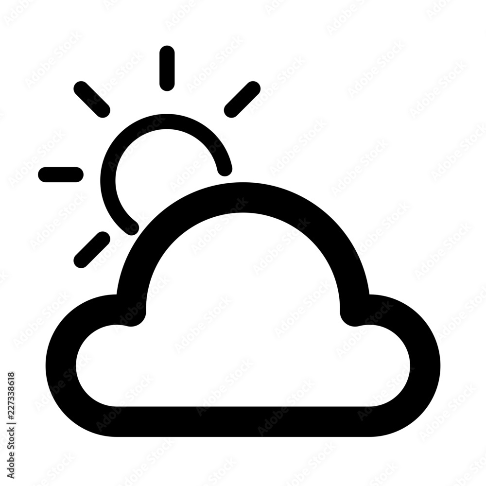 cloud and sun weather forecast report temperature vector icon ...