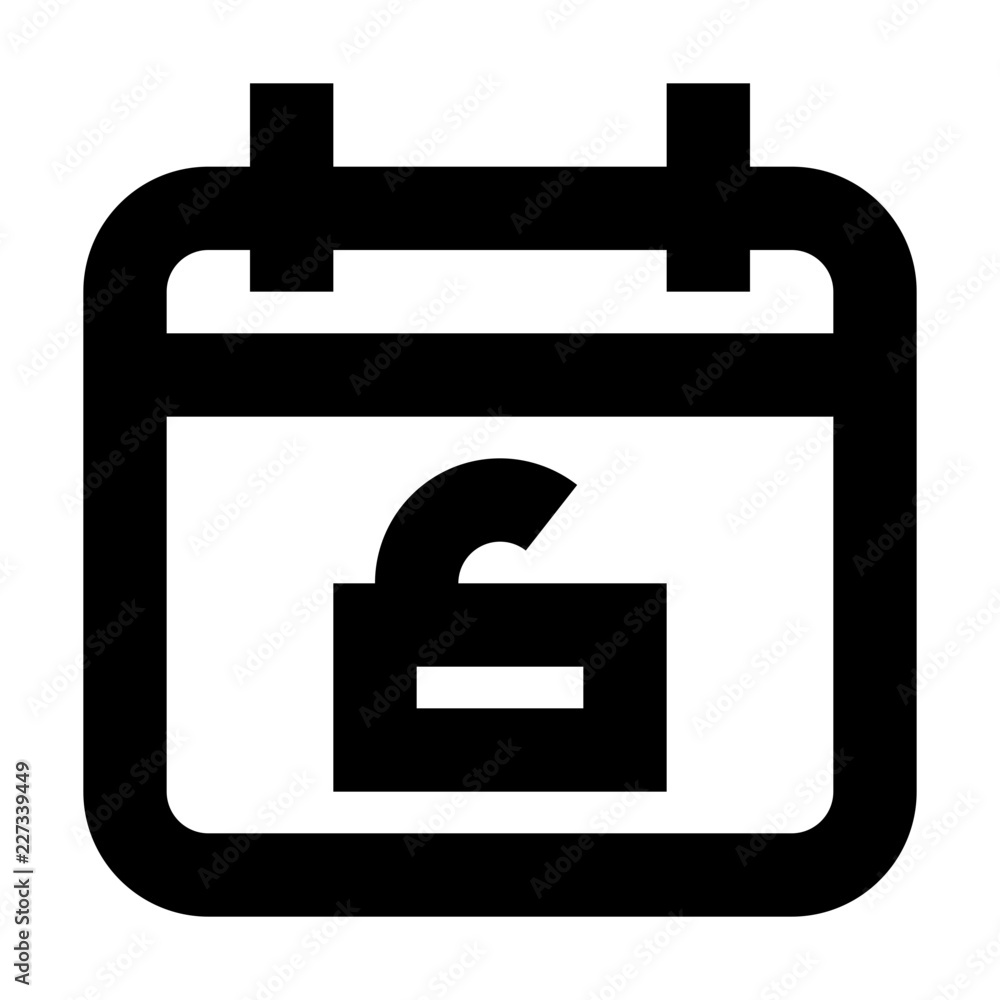Calendar Date Schedule Unlock Gui Web vector icon Calendar Date Schedule Unlock Gui Web vector icon
