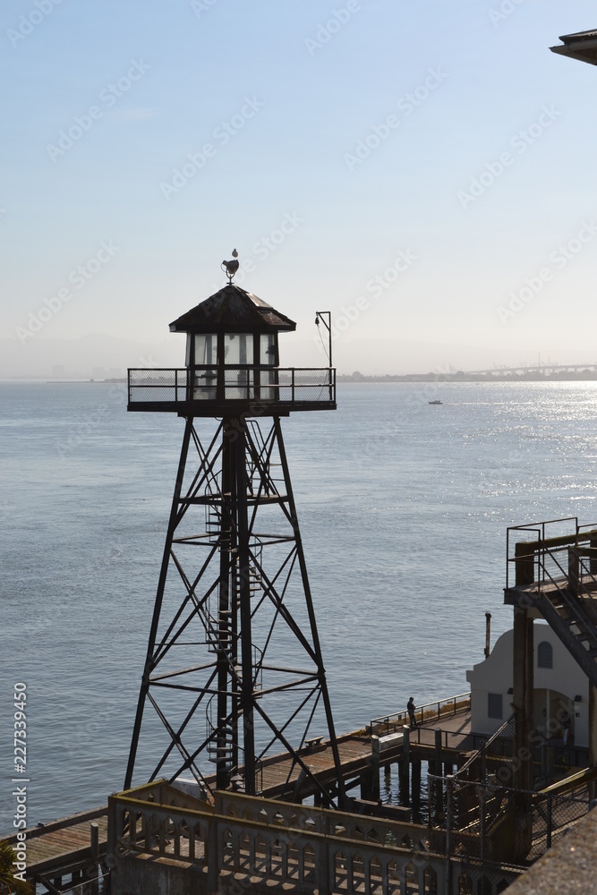 Alcatraz, usa, prison, steel structure, lookout tower, sea,.
