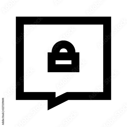 Chat Lock Protect Protection Secure vector icon