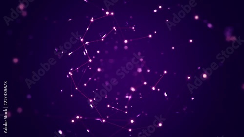 Wallpaper Mural Abstract background with animation of flying into technology tunnel from geometry surfaces, lines, points and counters. Animation of seamless loop. Torontodigital.ca