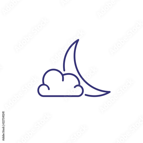 Crescent moon line icon. Weather  nature  environment. Weather concept. Vector illustration can be used for topics like environment  ecology  weather forecast