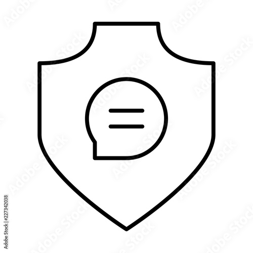 Chat Shield Security Safety Protection Secure vector icon