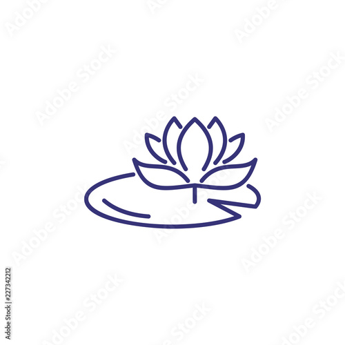 Water lily line icon. Flower, nature, botany. Flower concept. Vector illustration can be used for topics like spring, nature, biology. 
