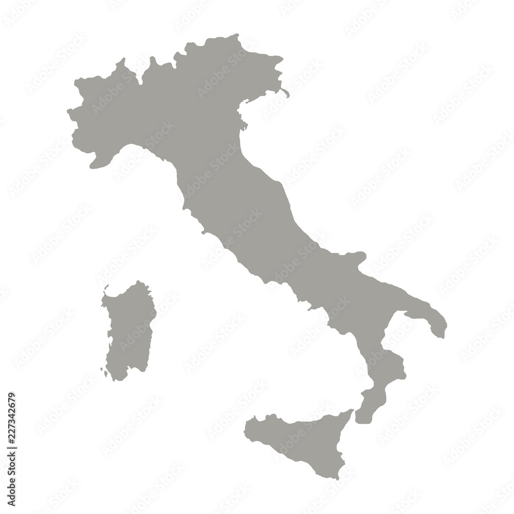 Italy map silhouette. Vector