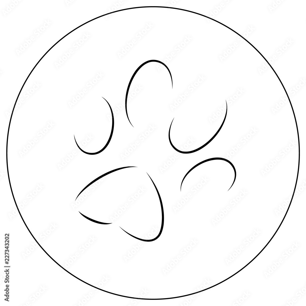 contours of a cat's paw print contours of a cat's paw print