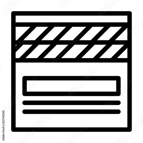Clapperboard Video Production Hollywood Film Cinema vector icon