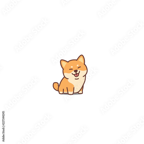 Valokuva Cute shiba inu dog cartoon icon, vector illustration
