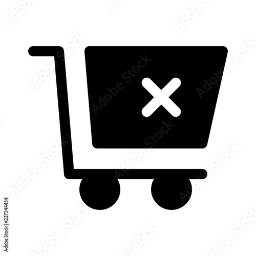 Cart Delete Commerce Market Shop Supermarket vector icon