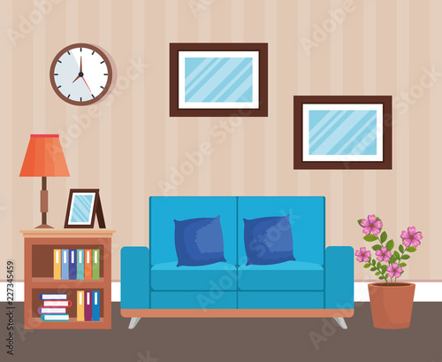 living room place with sofa
