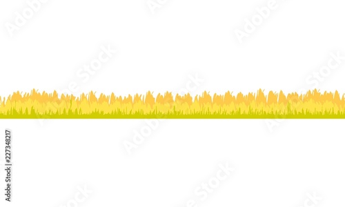 Autumn grass orange thickets of grass sample element. Vector illustration