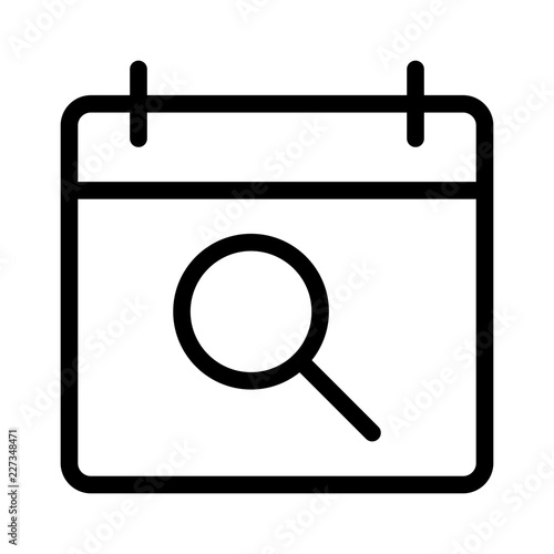 Calendar Search Interface UI UX Software App vector icon