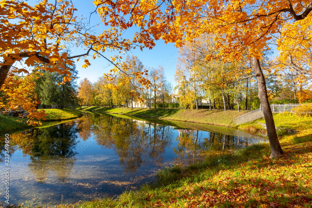 Catherine park in autumn, Tsarskoe Selo (Pushkin), Saint Petersburg, Russia