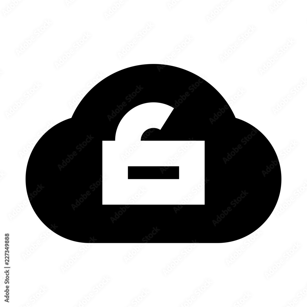 Cloud Unlock Security Protect Protection Secure vector icon Cloud Unlock Security Protect Protection Secure vector icon
