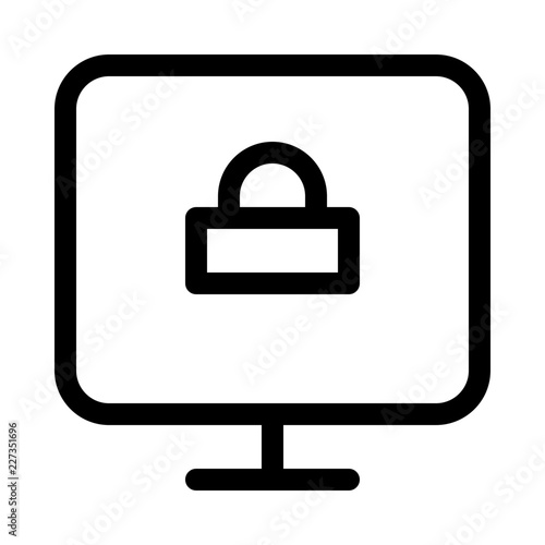 Display Lock Security Protect Protection Secure vector icon