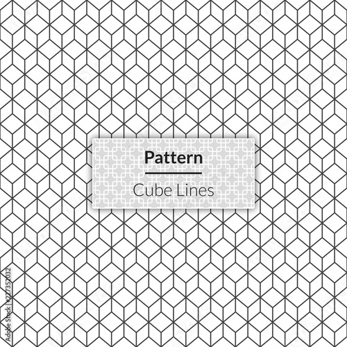 Cube lines geometric seamless pattern