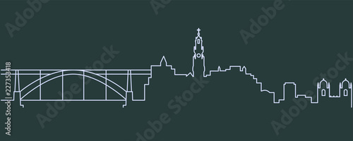 Porto Single Line Skyline
