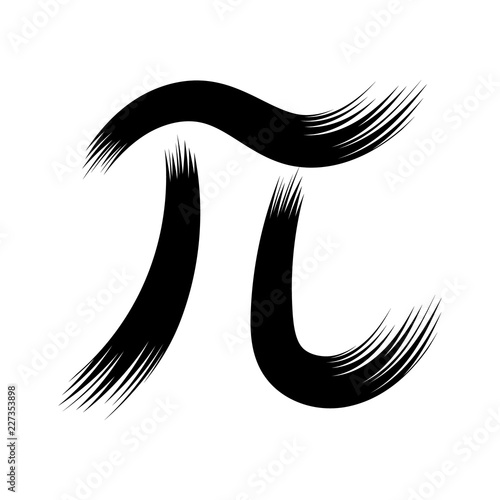 Pi symbol with brush strokes