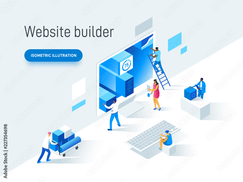 Modern flat vector illustration concept of people making web page design for website. Creative landing page design template. Modern flat vector illustration concept of people making web page design for website. Creative landing page design template.
