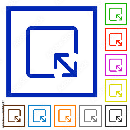 Resize object flat framed icons