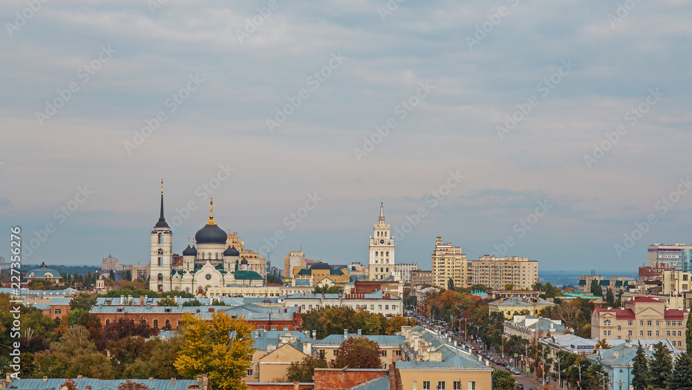 Voronezh downtown, modern and historic buildings