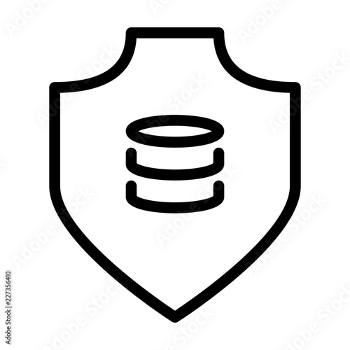 Database Shield Security Safety Protection Secure vector icon