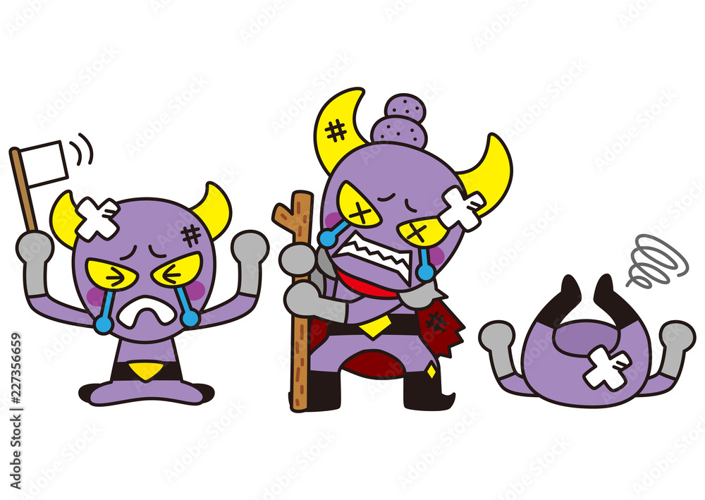 Obraz premium 戦隊ヒーローの怪人たち 負け