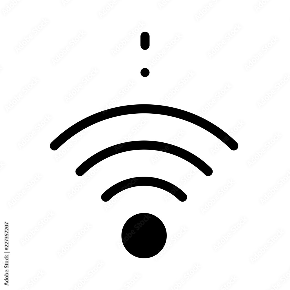 Contactless Wifi Disconnected Attention vector icon Stock Vector ...