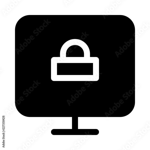 Display Lock Security Protect Protection Secure vector icon