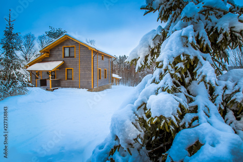 Winter cottage. Country hou...