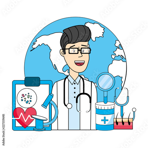 Doctor and medicine cartoon photo