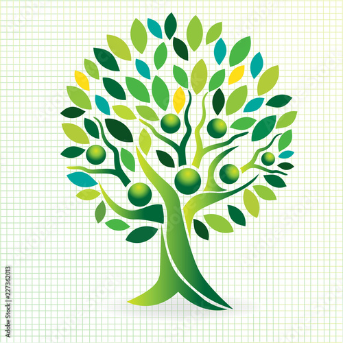 Logo design tree family people