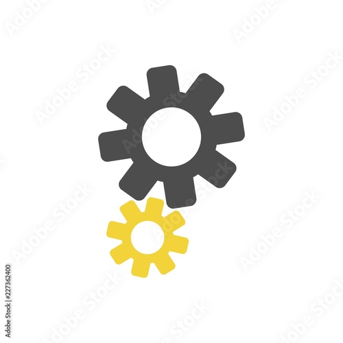 Settings icon with additional gears icon, vector illustration.
