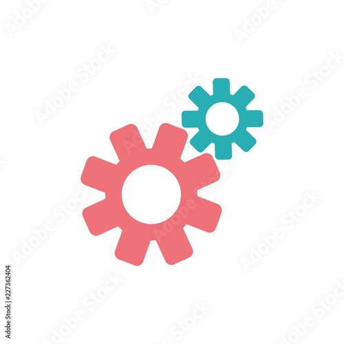 Settings icon with additional gears icon, vector illustration.