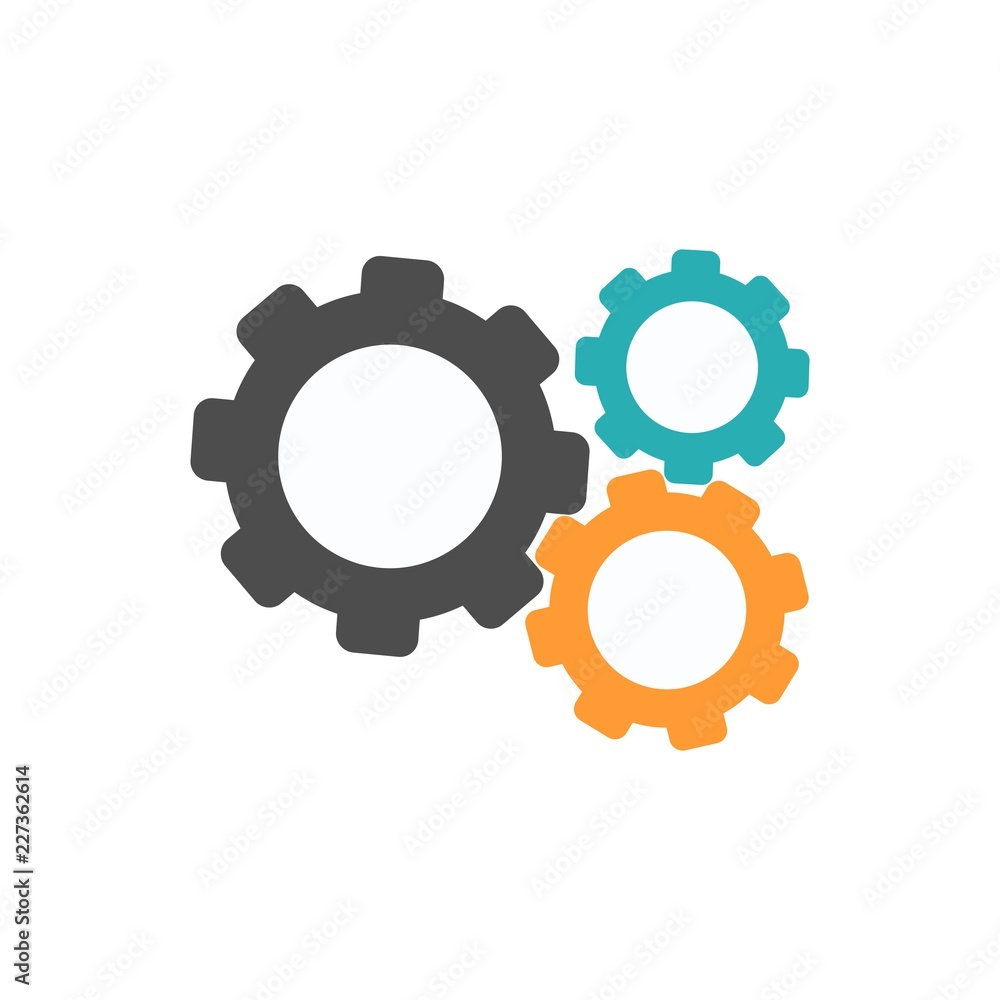 Gears on a white background. Vector illustration.