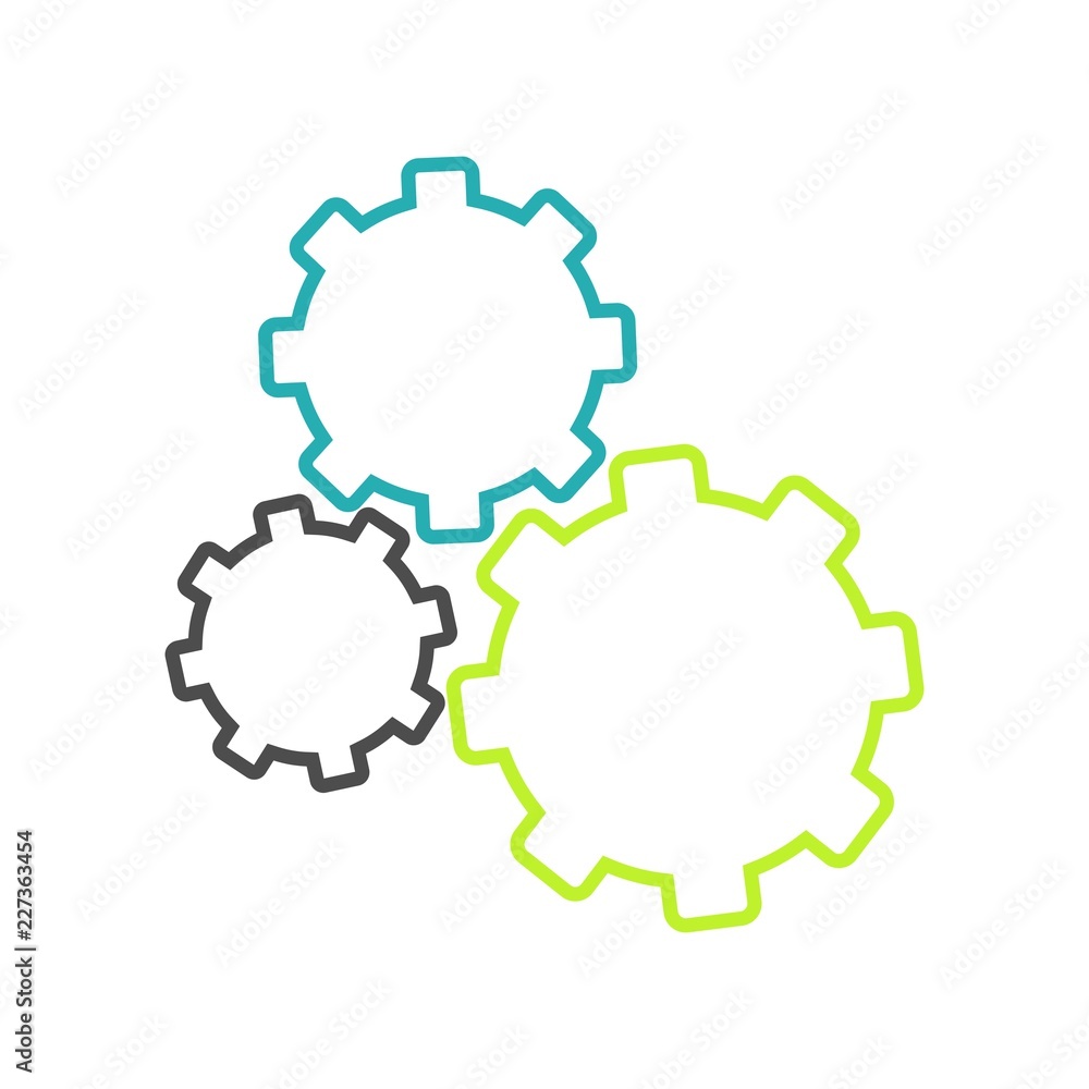 Fototapeta premium Gear Line Vector Icon