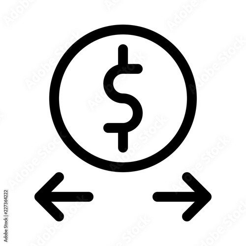 Currency Exchange Dollar Finance Money Exchequer Cash vector icon