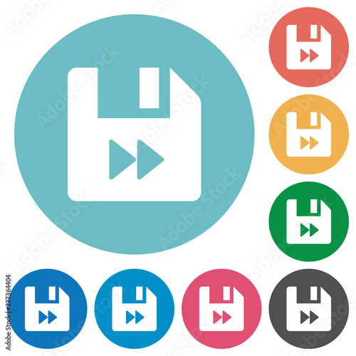 File fast forward flat round icons
