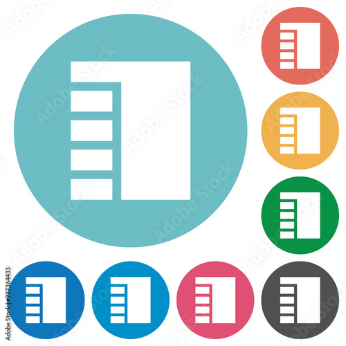 Vertical tabbed layout active flat round icons