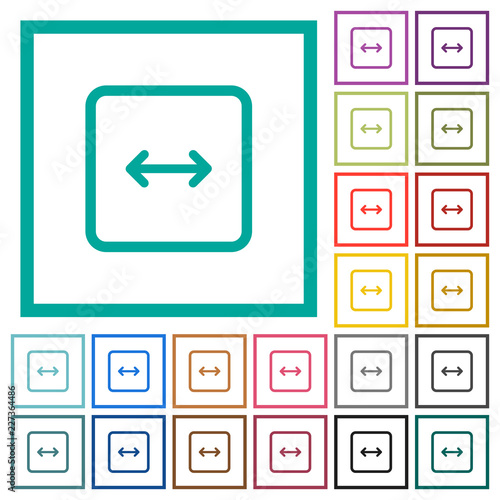 Adjust object width flat color icons with quadrant frames