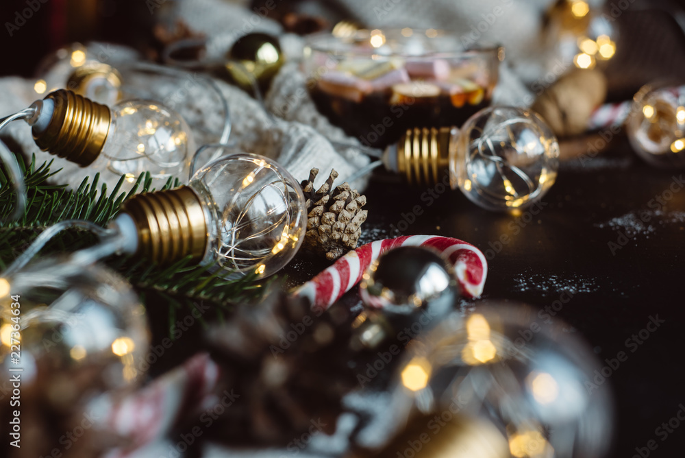 Christmas background with festive decoration Christmas background with festive decoration