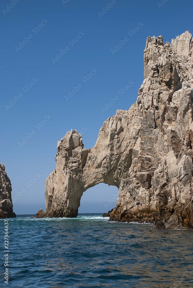 The Arch of Cabo San Lucas at the tip of the Baja California peninsula in Mexico.