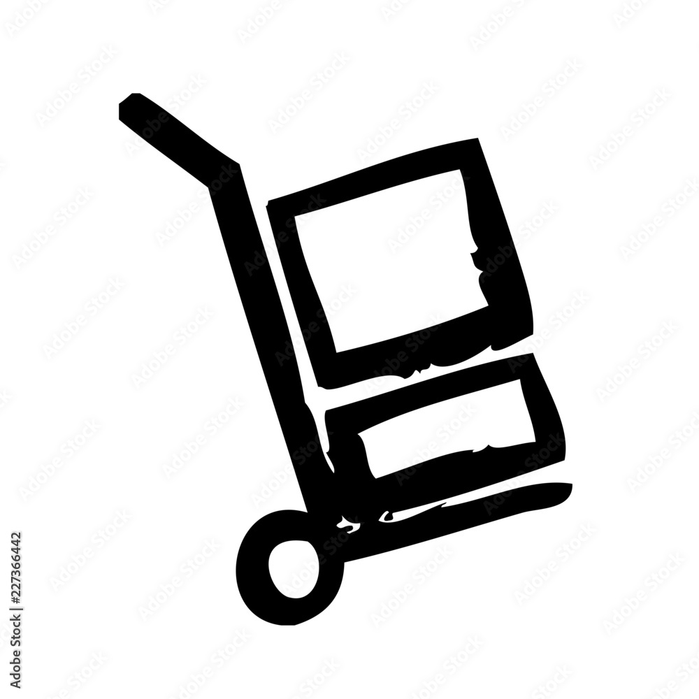 Dolly Logistics Goods Carry Factory vector icon Dolly Logistics Goods Carry Factory vector icon