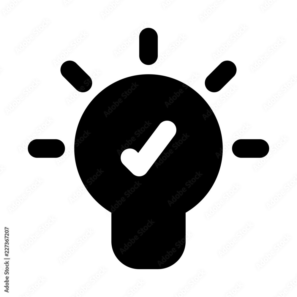 Expedient Lamp Idea Check Light vector icon Expedient Lamp Idea Check Light vector icon