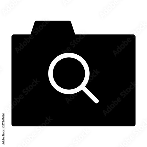 Folder Search Work Office Business Productivity Job Employment vector icon