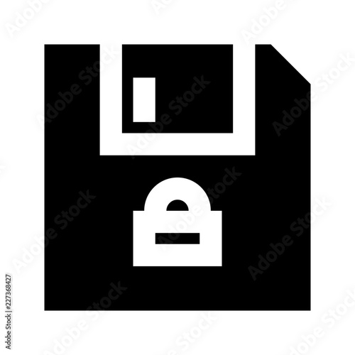 Floppy Lock Protect Protection Secure vector icon