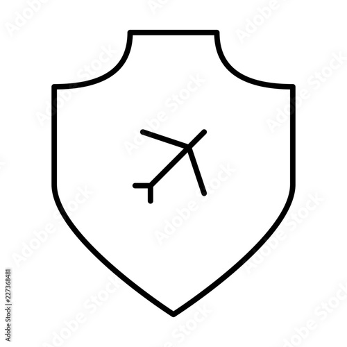 Flight Shield Security Safety Protection Secure vector icon