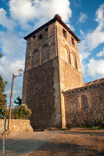 General view of the Romanesque church of Sotosalbos in Segovia, Spain