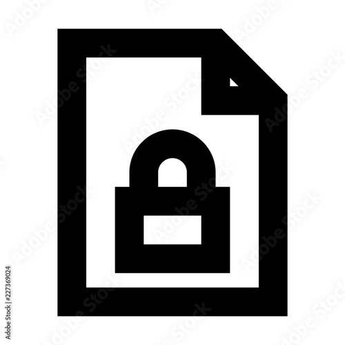 Document File Locked Gui Web vector icon